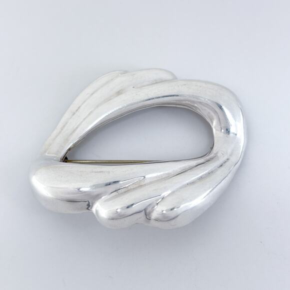 Vintage Mexico Sterling Silver 925 Abstract Swirl Modernist Brooch - Picture 3 of 7